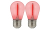SADA 2x LED Žárovka PARTY E27/0,3W/36V červená
