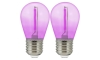 SADA 2x LED Žárovka PARTY E27/0,3W/36V fialová
