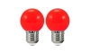 SADA 2x LED Žárovka PARTY E27/0,5W/36V červená 3000K