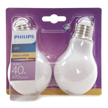 SADA 2x LED Žárovka Philips 2xE27/4,5W/230V 2700K