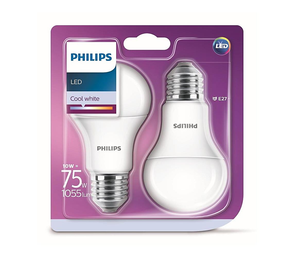 Philips SADA 2x LED Žárovka Philips A60 E27/10W/230V 4000K P2953