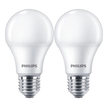 SADA 2x LED Žárovka Philips A60 E27/10W/230V 4000K
