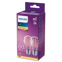 SADA 2x LED Žárovka Philips A60 E27/7W/230V 2700K