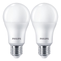 SADA 2x LED Žárovka Philips A67 E27/13W/230V 4000K