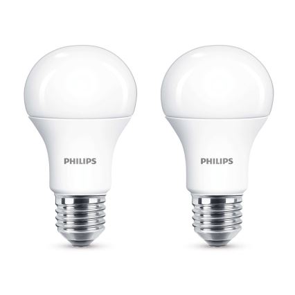 SADA 2x LED žárovka Philips E27/11W/230V