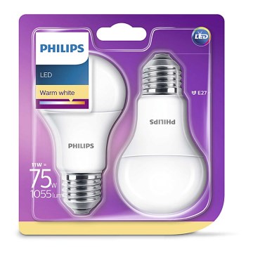 SADA 2x LED žárovka Philips E27/11W/230V SADA 2x LED žárovka Philips E27/11W/230V