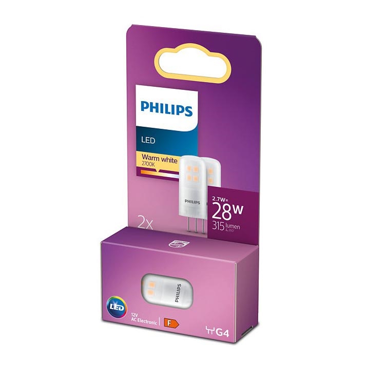 SADA 2x LED Žárovka Philips G4/2,7W/12V 2700K