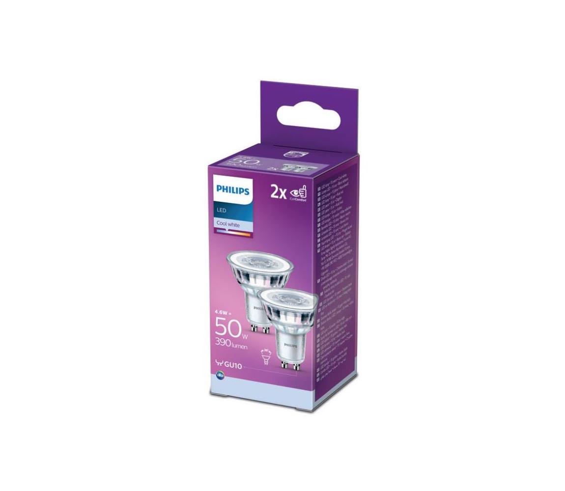 Philips SADA 2x LED Žárovka Philips GU10/4,6W/230V 4000K P5422