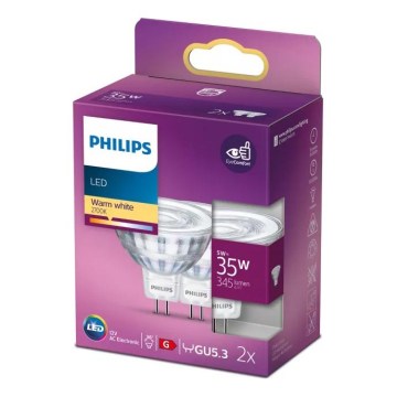 SADA 2x LED Žárovka Philips GU5,3/MR16/5W/12V 2700K
