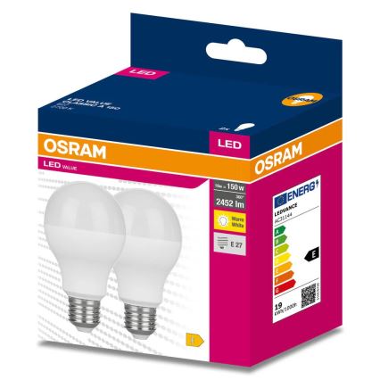 SADA 2x LED Žárovka VALUE CLASSIC E27/19W/230V 2700K - Osram