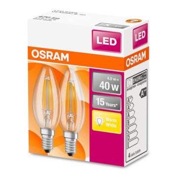 SADA 2x LED Žárovka VINTAGE B35 E14/4W/230V 2700K - Osram
