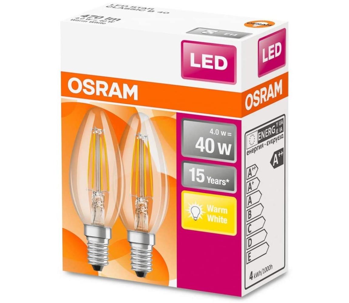 Osram SADA 2x LED Žárovka VINTAGE B35 E14/4W/230V 2700K
