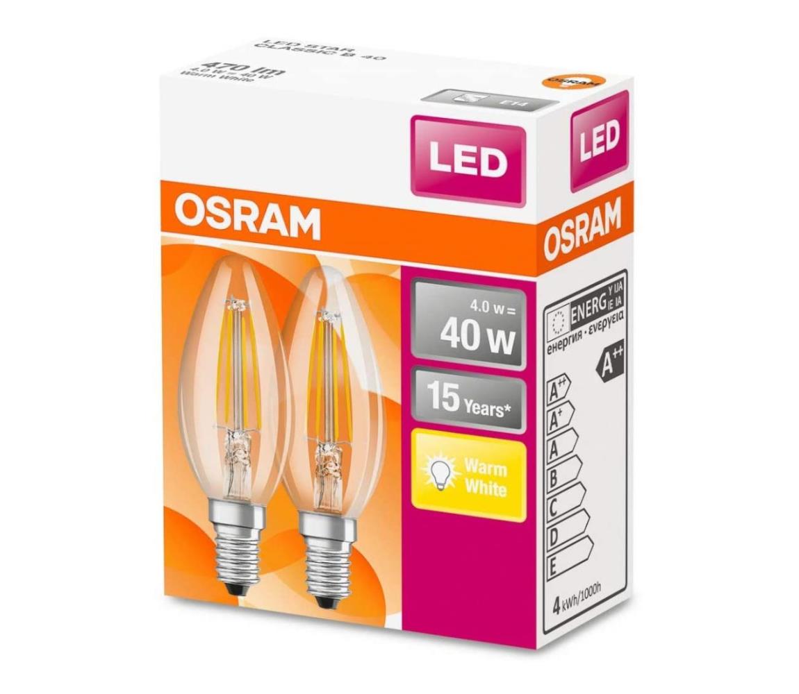 Osram SADA 2x LED Žárovka VINTAGE B35 E14/4W/230V 2700K
