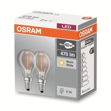 SADA 2x LED Žárovka VINTAGE B40 E14/4W/230V 2700K - Osram