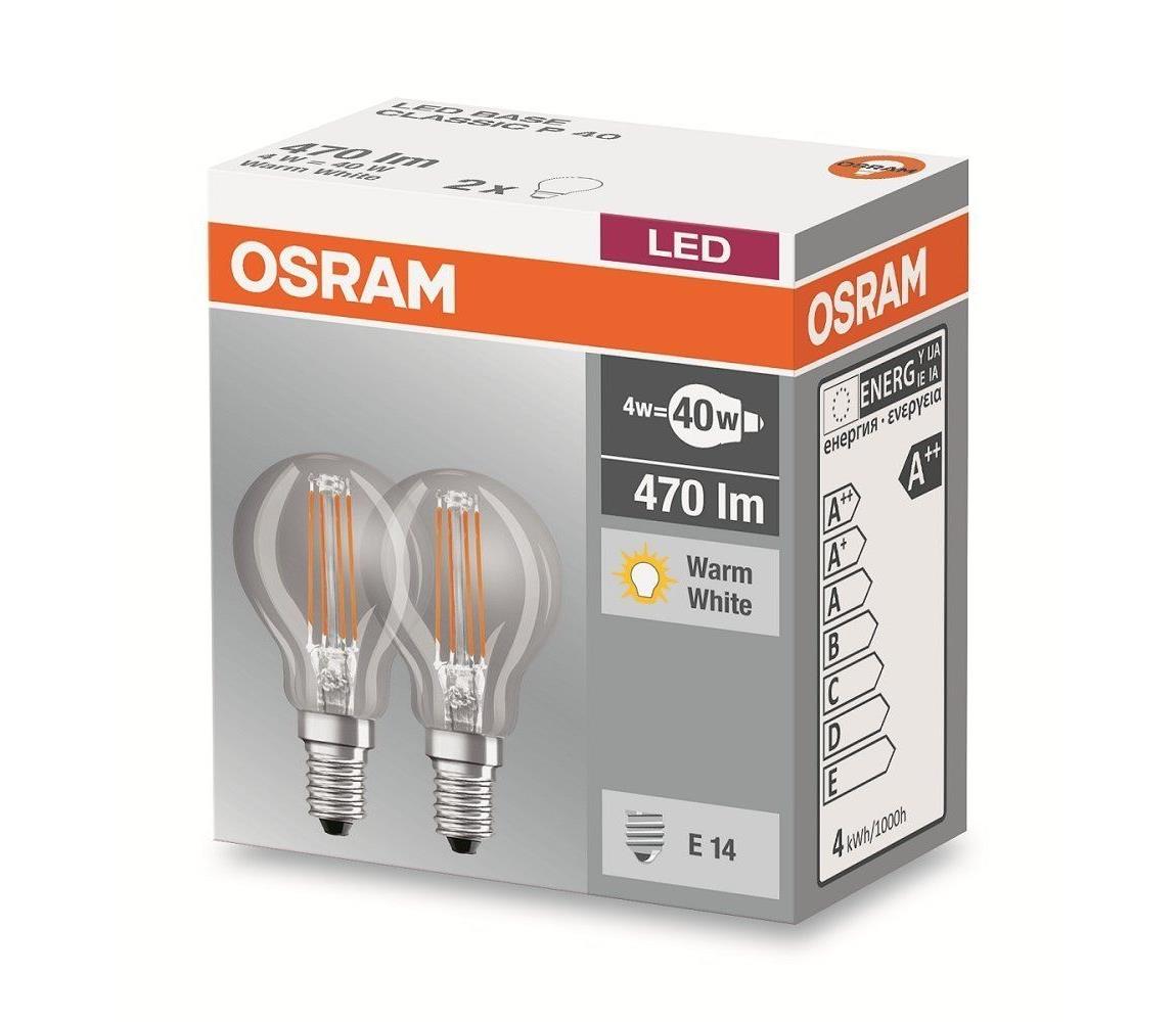 Osram SADA 2x LED Žárovka VINTAGE B40 E14/4W/230V 2700K