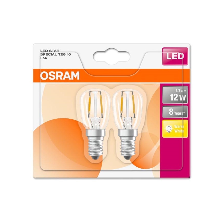 SADA 2x LED Žárovka VINTAGE E14/1,3W/230V 2700K - Osram
