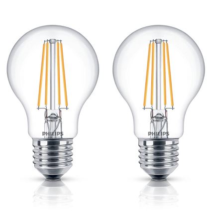 SADA 2x LED žárovka Philips E27/7W/230V 2700K