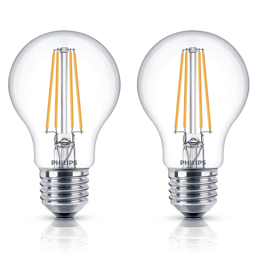 SADA 2x LED žárovka Philips E27/7W/230V 2700K