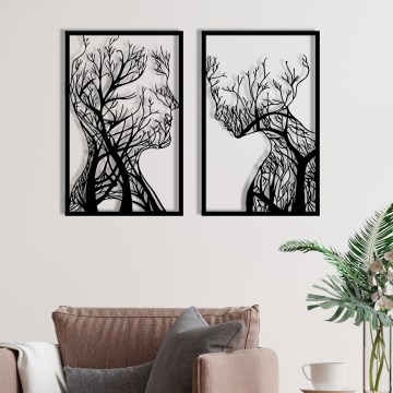 SADA 2x Nástěnná dekorace 86x63 cm strom života kov