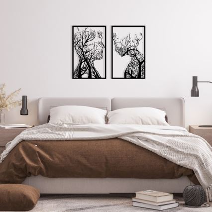 SADA 2x Nástěnná dekorace 86x63 cm strom života kov