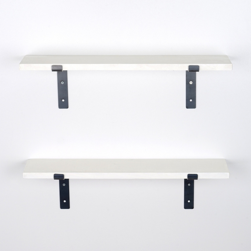 SADA 2x Nástěnná police 16x60 cm smrk bílá