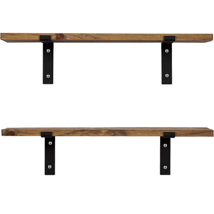 SADA 2x Nástěnná police 16x60 cm smrk