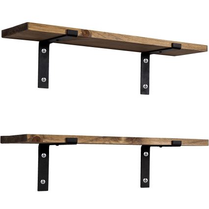 SADA 2x Nástěnná police 16x60 cm smrk