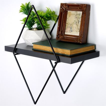 SADA 2x Nástěnná police černá