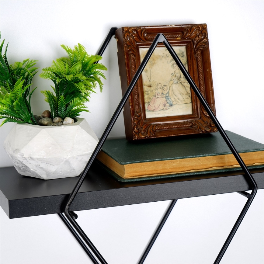 SADA 2x Nástěnná police černá