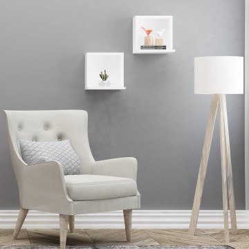 SADA 2x Nástěnná police ERGUVAN bílá