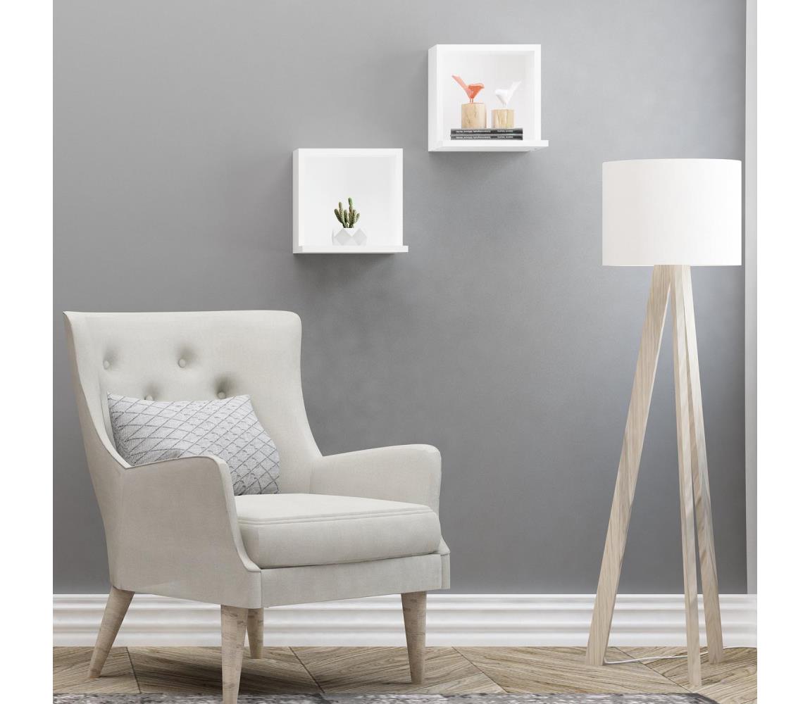 Asir SADA 2x Nástěnná police ERGUVAN bílá AS1356