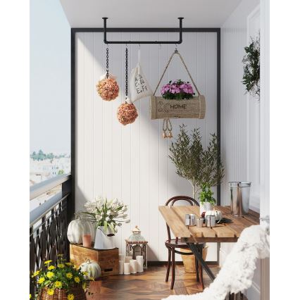 Sada 2x nástěnný věšák na ramínka LINEA černá