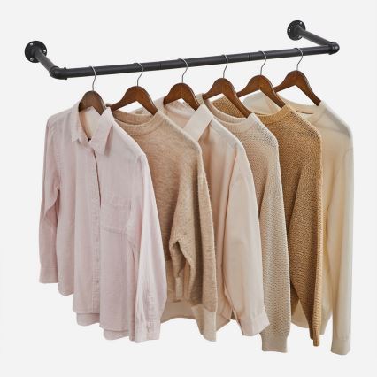 Sada 2x nástěnný věšák na ramínka LINEA černá