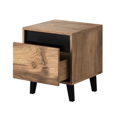 SADA 2x Noční stolek NORD 40x38 cm dub wotan/antracit