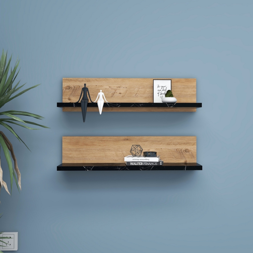 Sada 2x Police SHELFIE borovice/černá