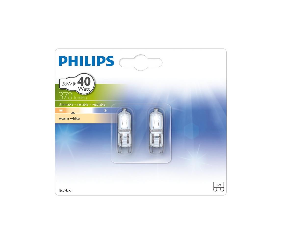 Philips SADA 2x Průmyslová žárovka Philips ECOHALO G9/28W/230V 2800K 