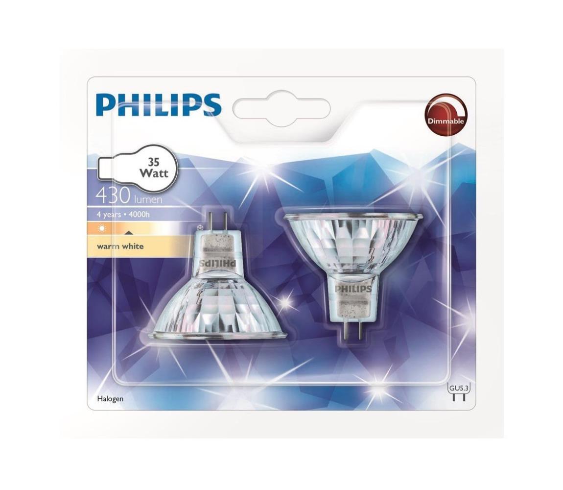 Philips SADA 2x Průmyslová žárovka Philips HALOGEN GU5,3/35W/12V 3000K P4158