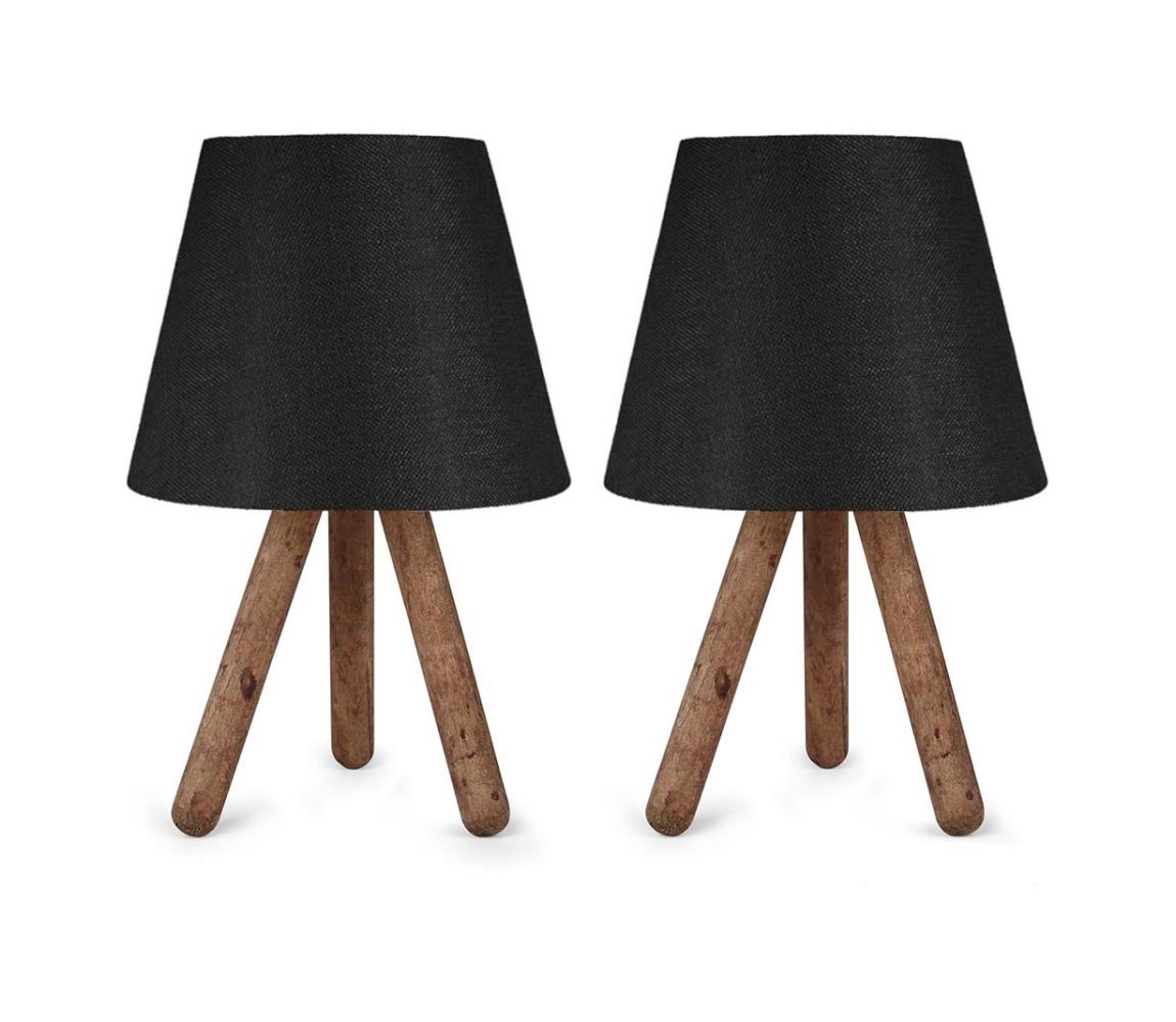 Asir SADA 2x Stolní lampa AYD 1xE27/60W/230V černá/hnědá AS0451