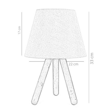 SADA 2x Stolní lampa AYD 1xE27/60W/230V černá/hnědá