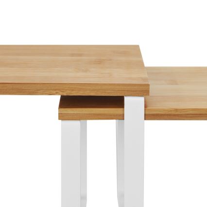 Sada 2x úložná polička MARGE bílá/hnědá