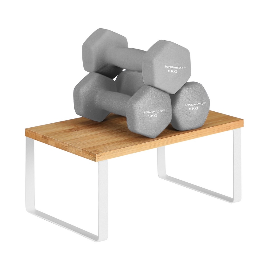 Sada 2x úložná polička MARGE bílá/hnědá