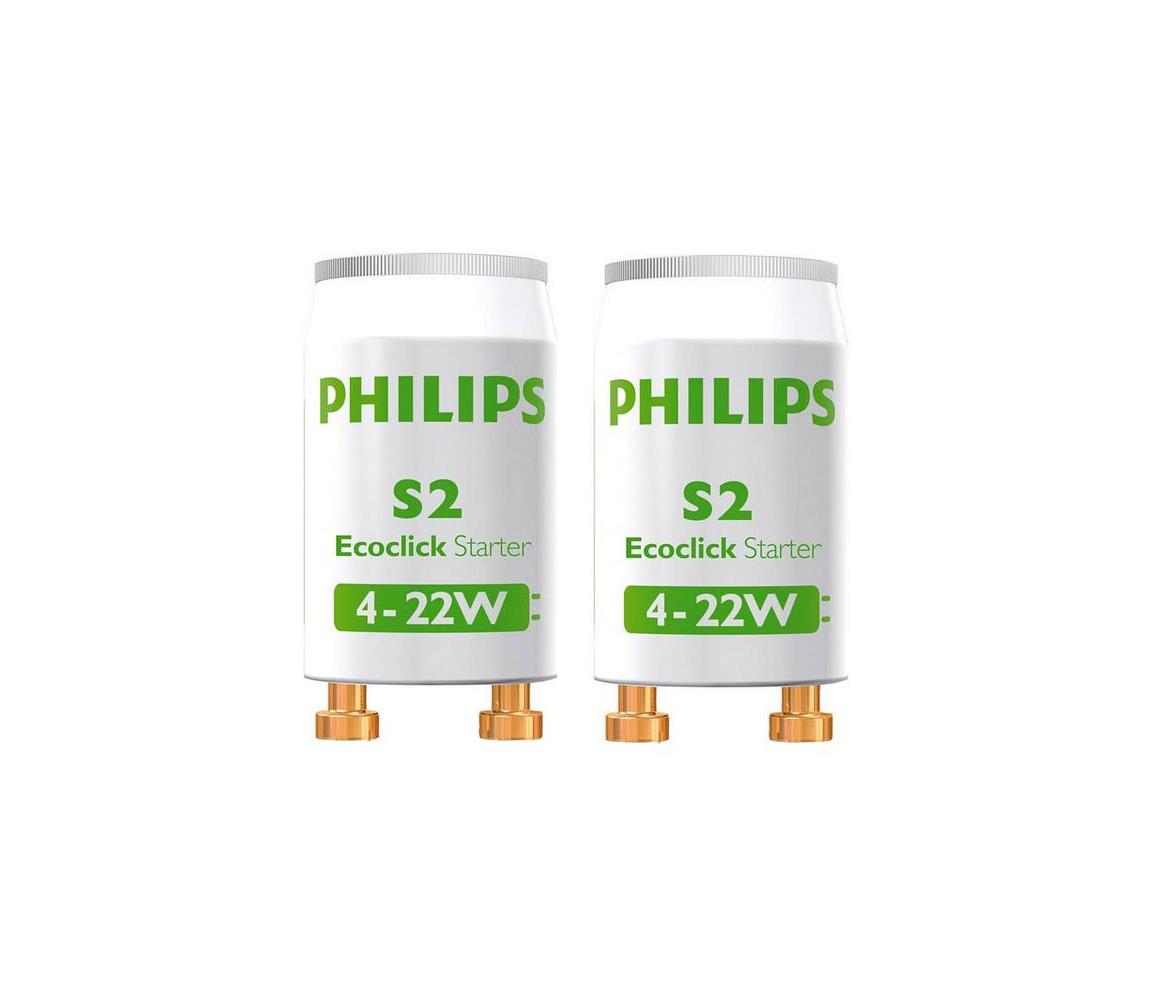 Philips SADA 2x Zářivkový startér Philips S2 4-22W P4924