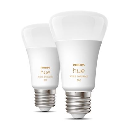 SADA 2xLED Stmívatelná žárovka Philips Hue WHITE AMBIANCE E27/6W/230V 2200-6500K