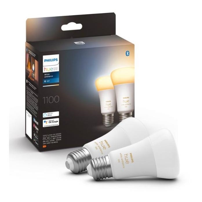 SADA 2xLED Stmívatelná žárovka Philips Hue WHITE AMBIANCE E27/8W/230V 2200-6500K