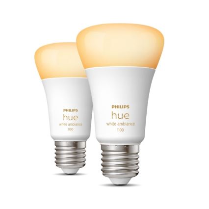 SADA 2xLED Stmívatelná žárovka Philips Hue WHITE AMBIANCE E27/8W/230V 2200-6500K