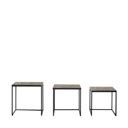 SADA 3x Konferenční stolek 55x40/51x39/46x37 cm černá