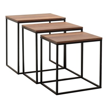 SADA 3x Konferenční stolek 55x40/51x39/46x37 cm hnědá