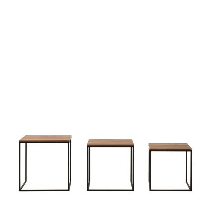 SADA 3x Konferenční stolek 55x40/51x39/46x37 cm hnědá