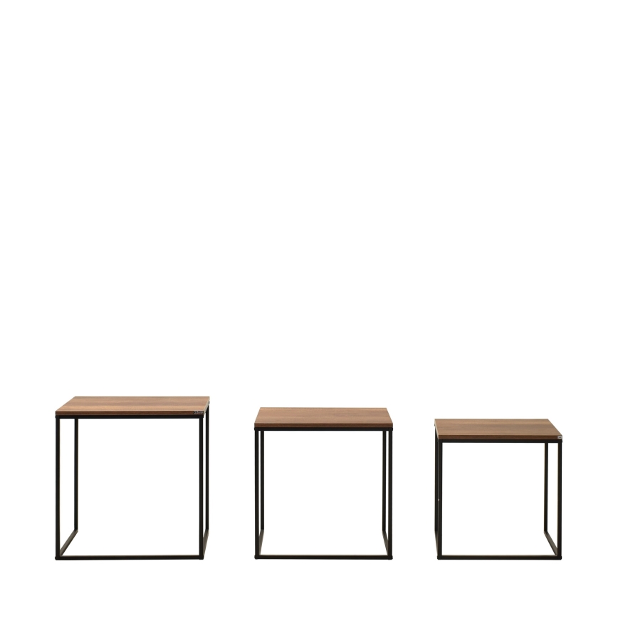 SADA 3x Konferenční stolek 55x40/51x39/46x37 cm hnědá