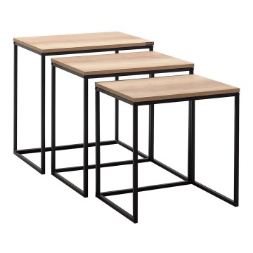 SADA 3x Konferenční stolek  55x40/51x39/46x37 cm hnědá